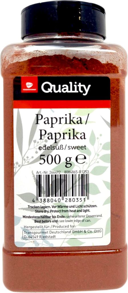 Transgourmet Deutschland TGQ Sweet Paprika 500g Tin Stock Spice 500g