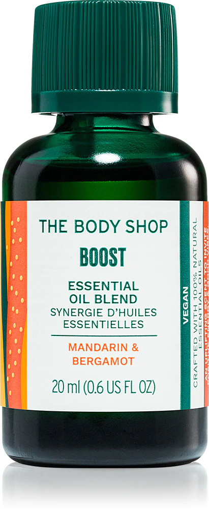 The Body Shop Mandarin & Bergamot essential oil made from tangerines with a calming effect
