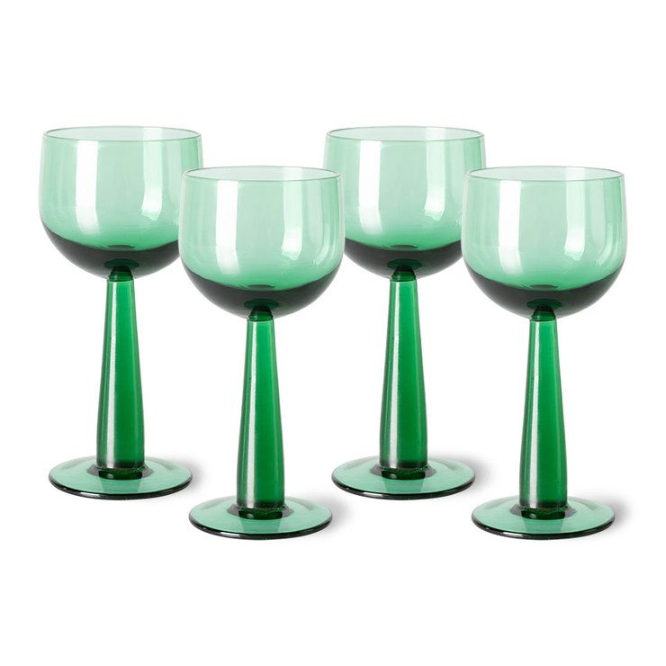 HKliving The Emeralds high wine glass pack of 4 20 cl