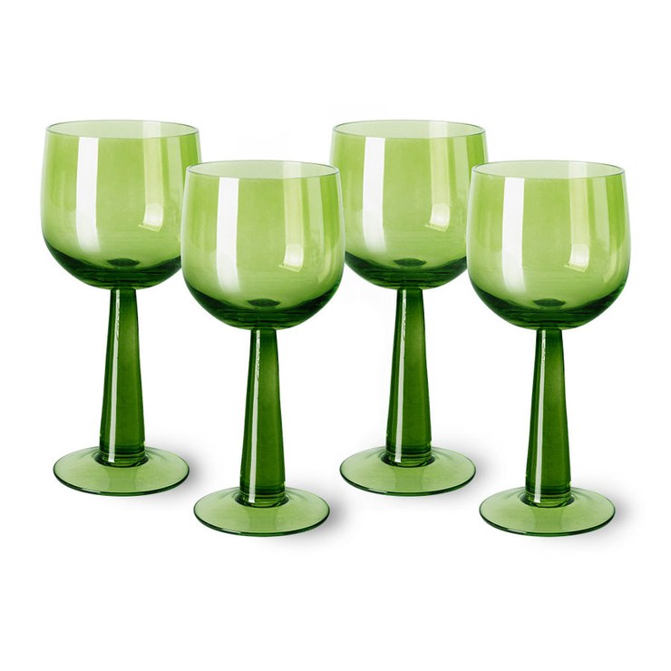 HKliving The Emeralds high wine glass pack of 4 20 cl