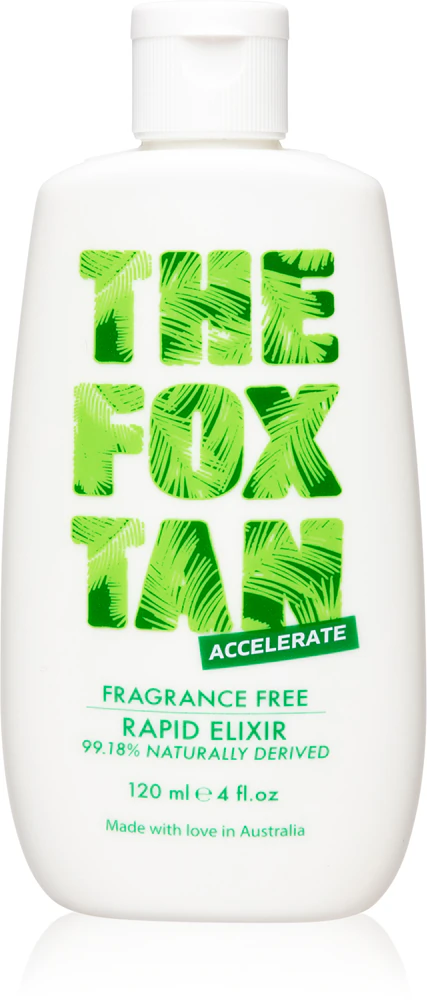 The Fox Tan Fragrance Free Elixir body cream accelerated tanning
