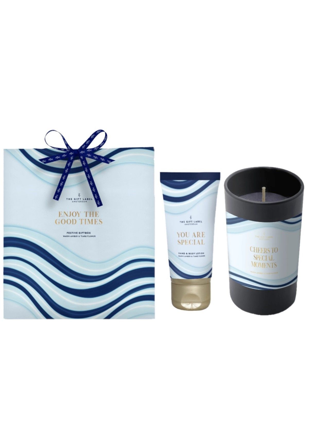 The Gift Label Enjoy The Good Times - Amber & Tiare Flower Körperpflege-Set 50 ml