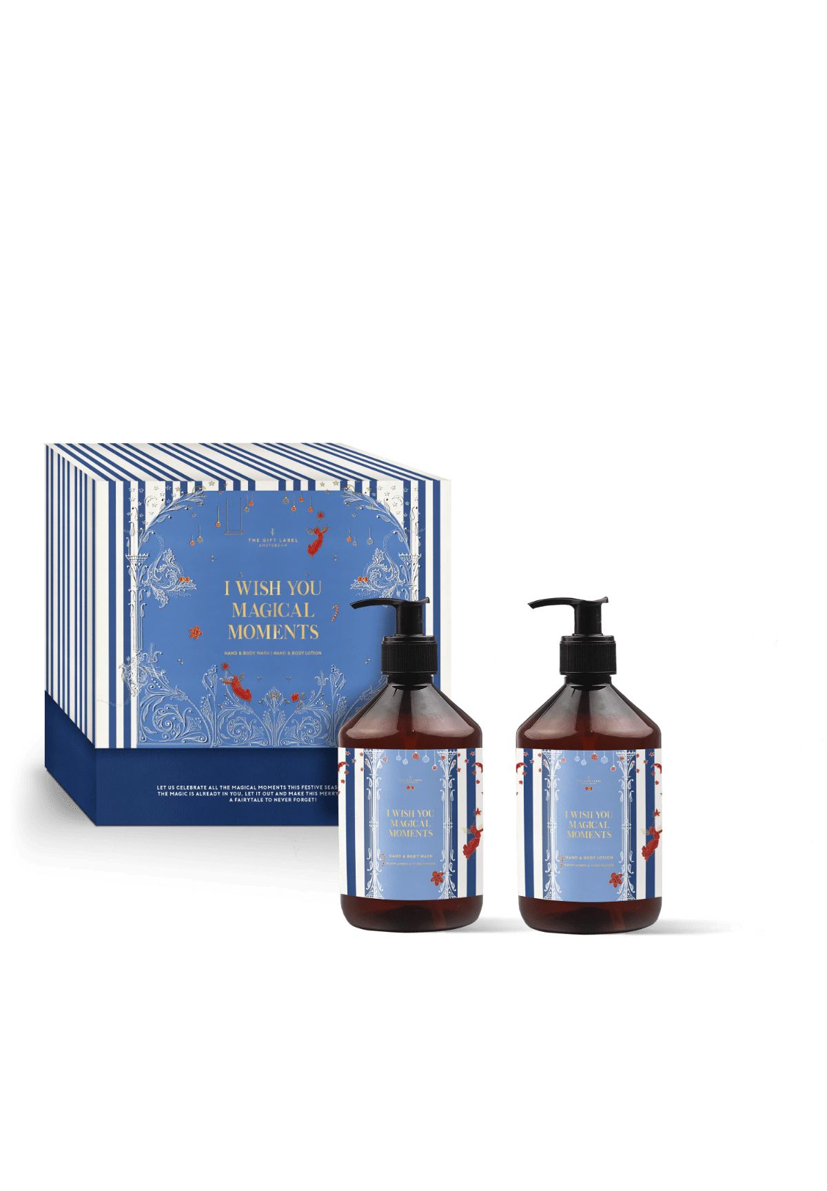 The Gift Label I WISH YOU MAGICAL MOMENTS - Warm Amber & Tiare Flower Körperpflege-Set 500 ml
