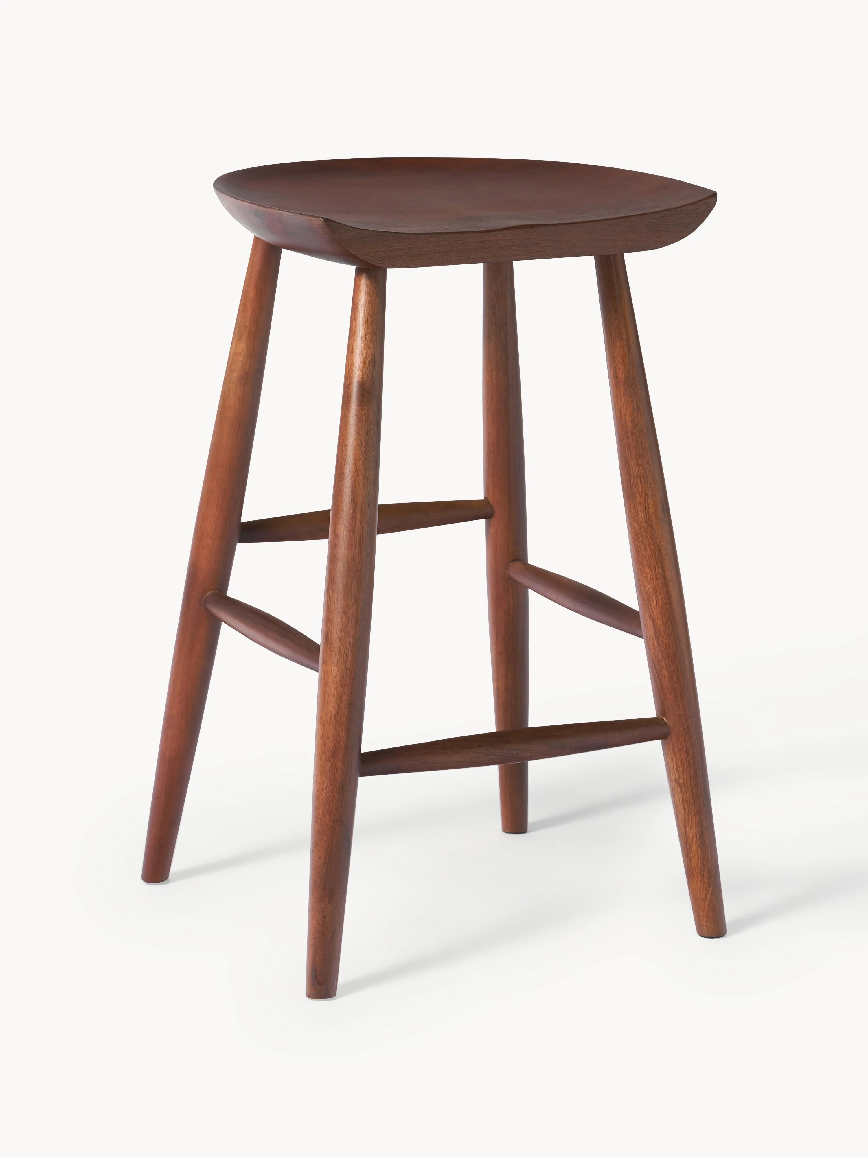 Westwing Collection Nino counter stool made of mango wood, Mango wood, brown