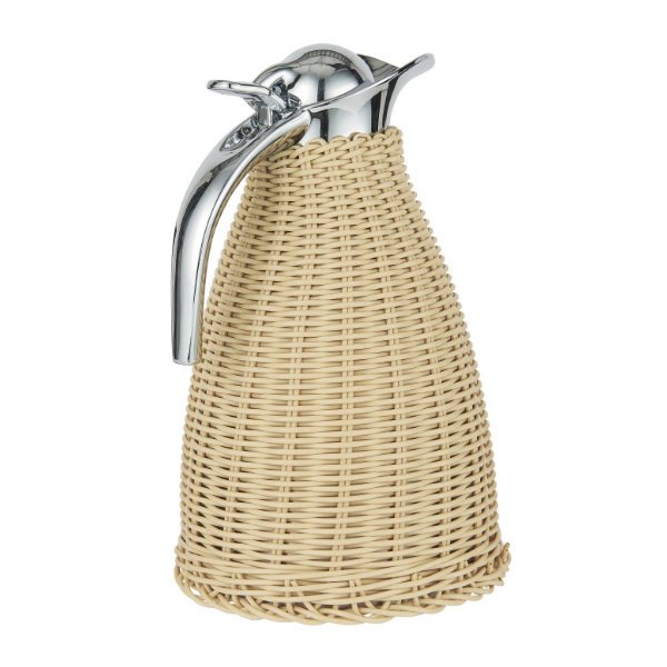Thermos flask made of polyrattan weave by Ib Laursen