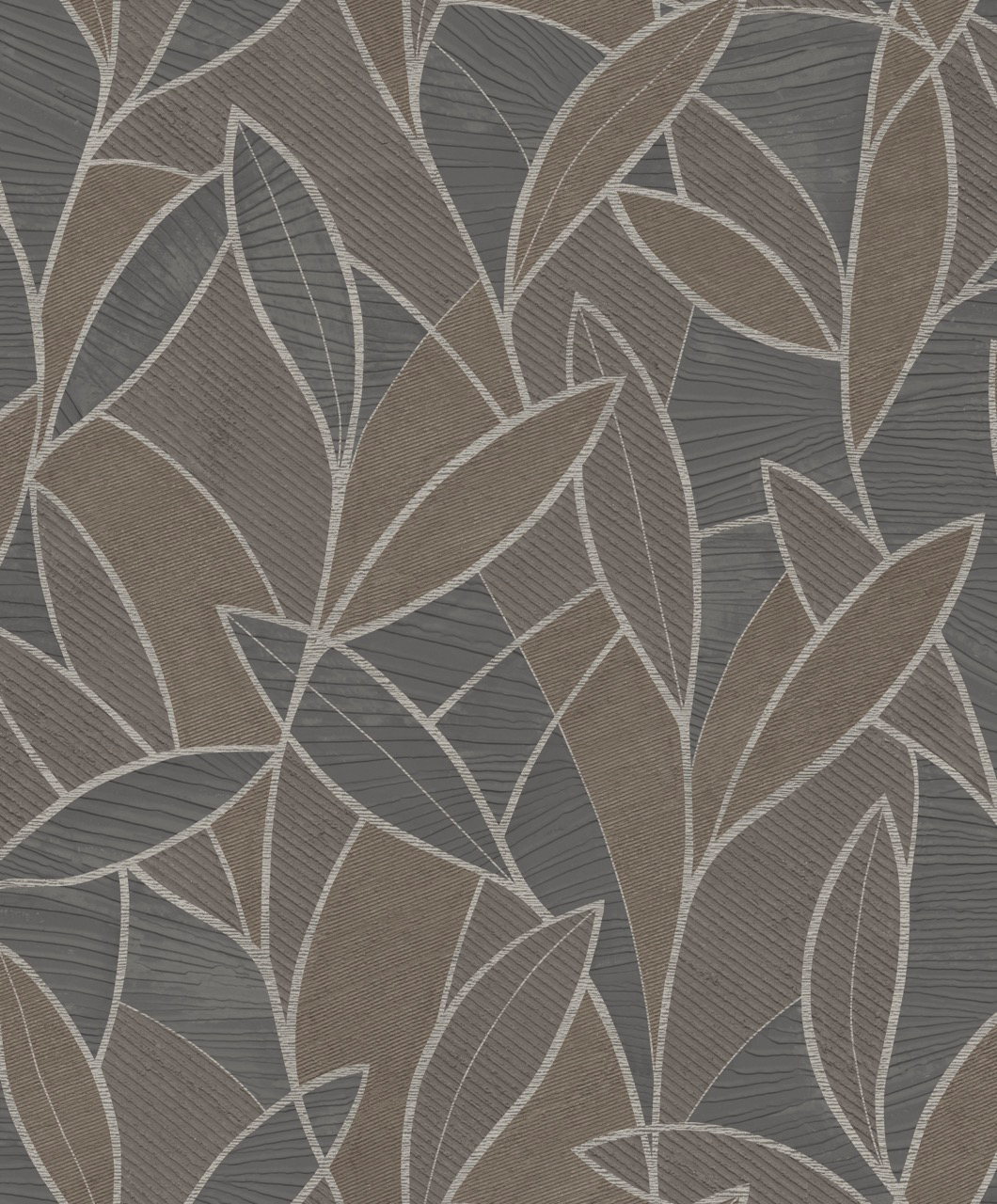 Thomas non-woven wallpaper Attraction graphite leaves AL26234