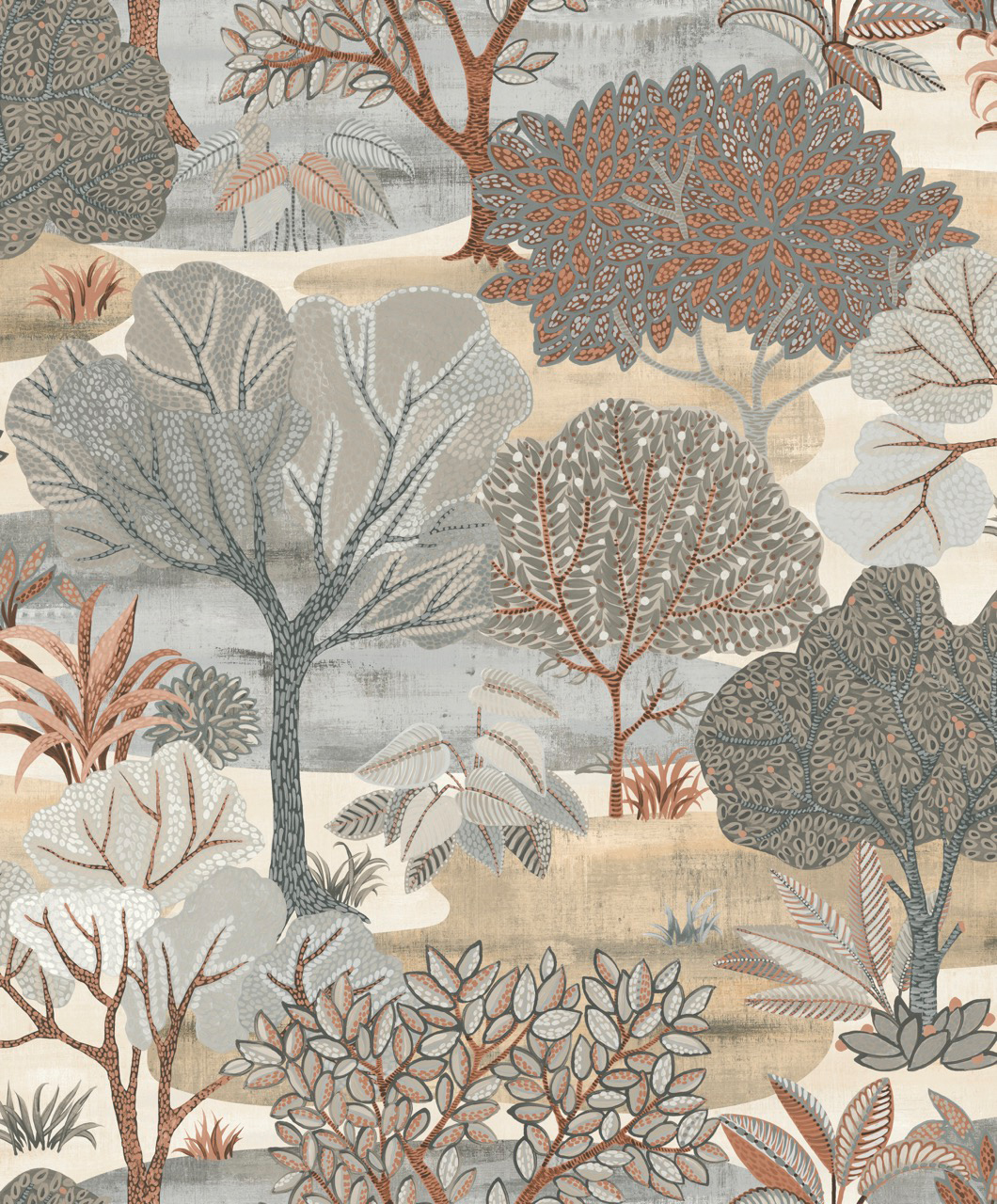 Thomas non-woven wallpaper Attraction taupe trees AL26251