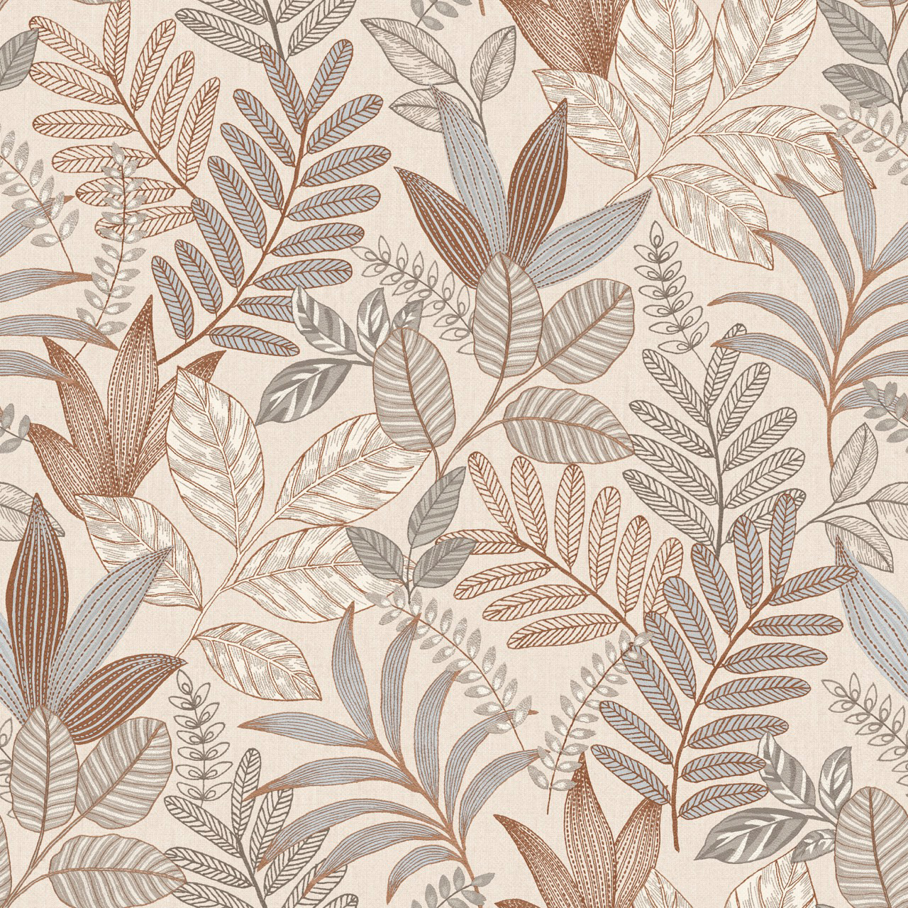Thomas non-woven wallpaper Attraction taupe plants AL26292