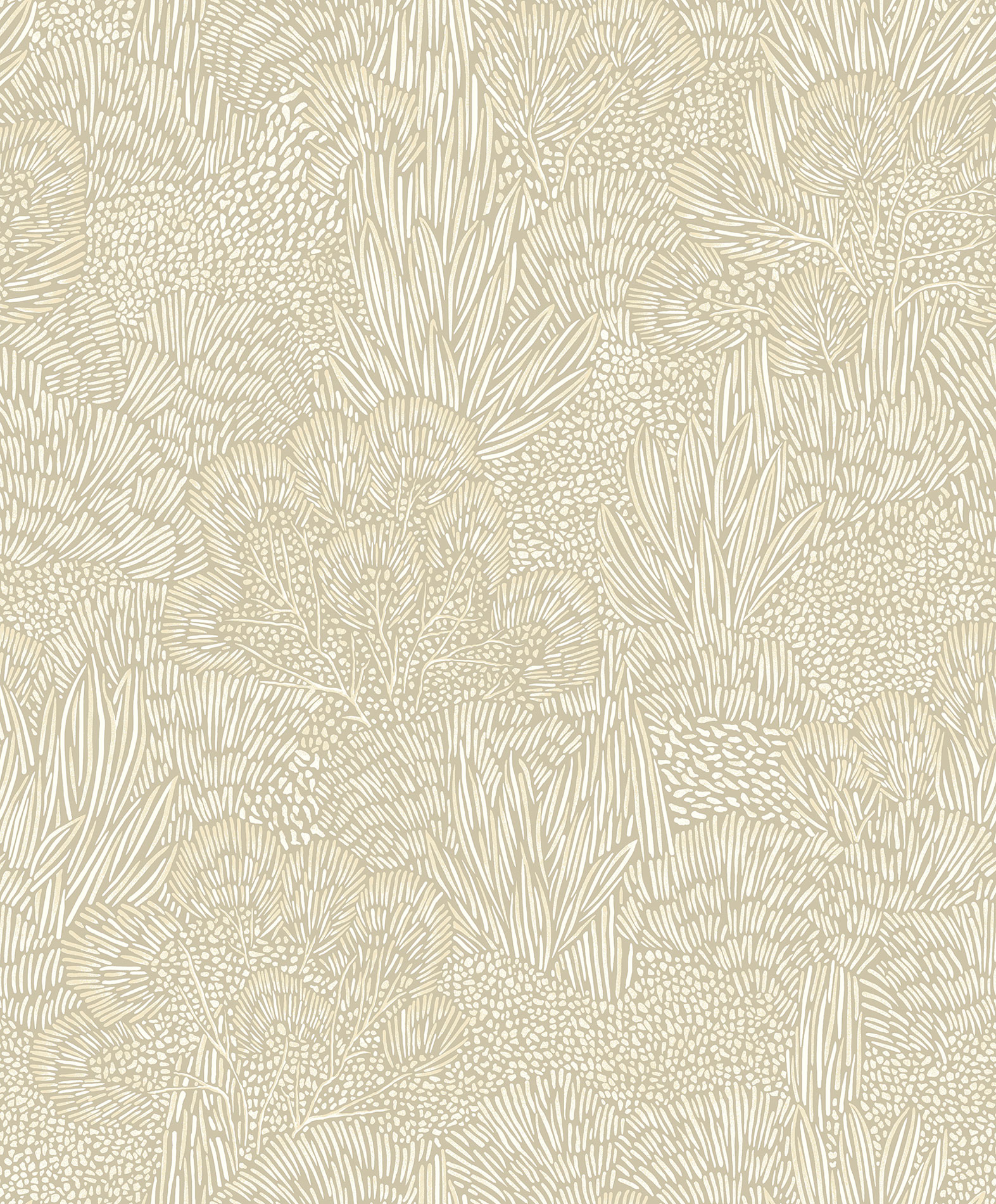 Thomas non-woven wallpaper Brazil White / Grey Plants BA26060