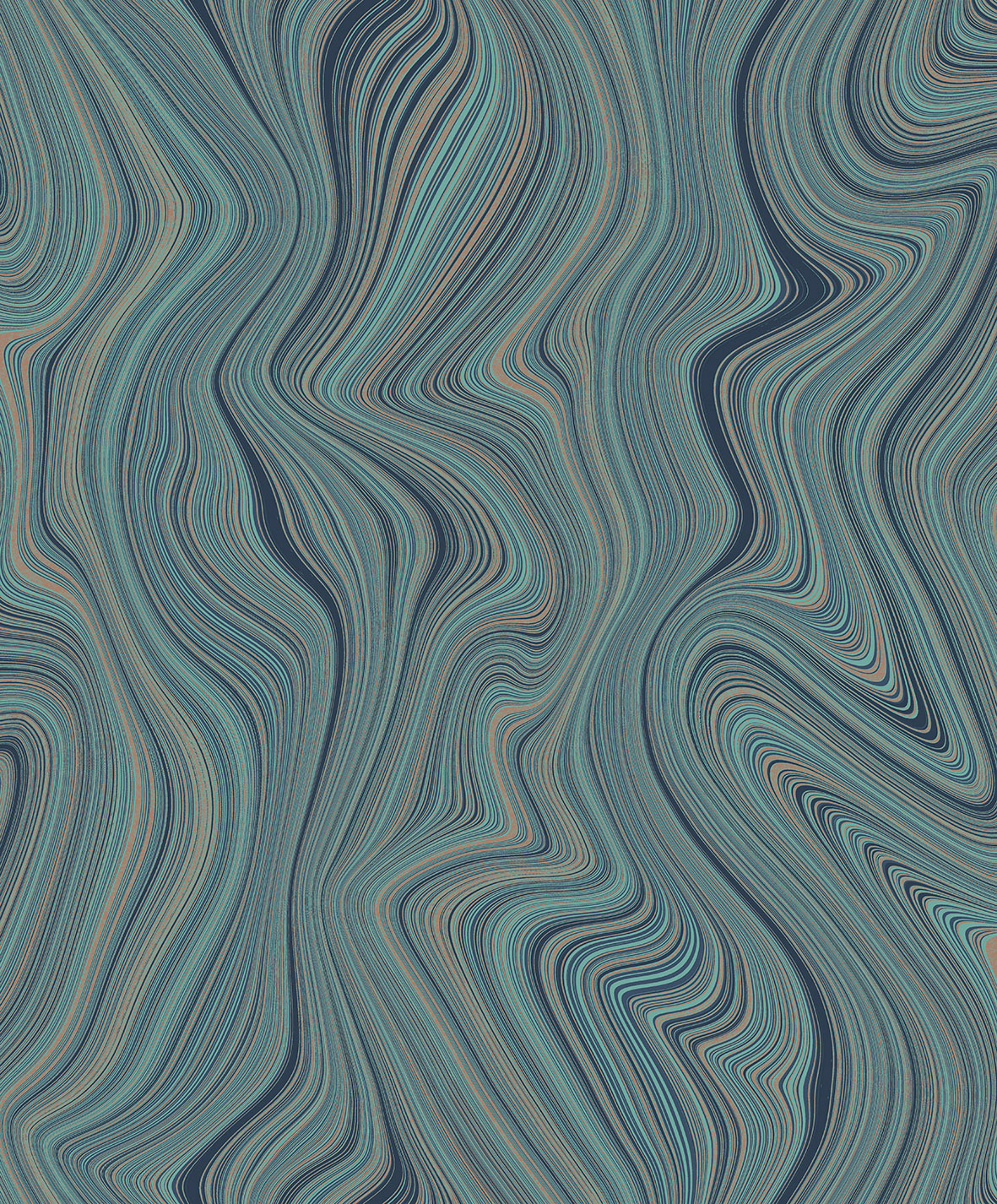 Thomas non-woven wallpaper Soleggiato blue green