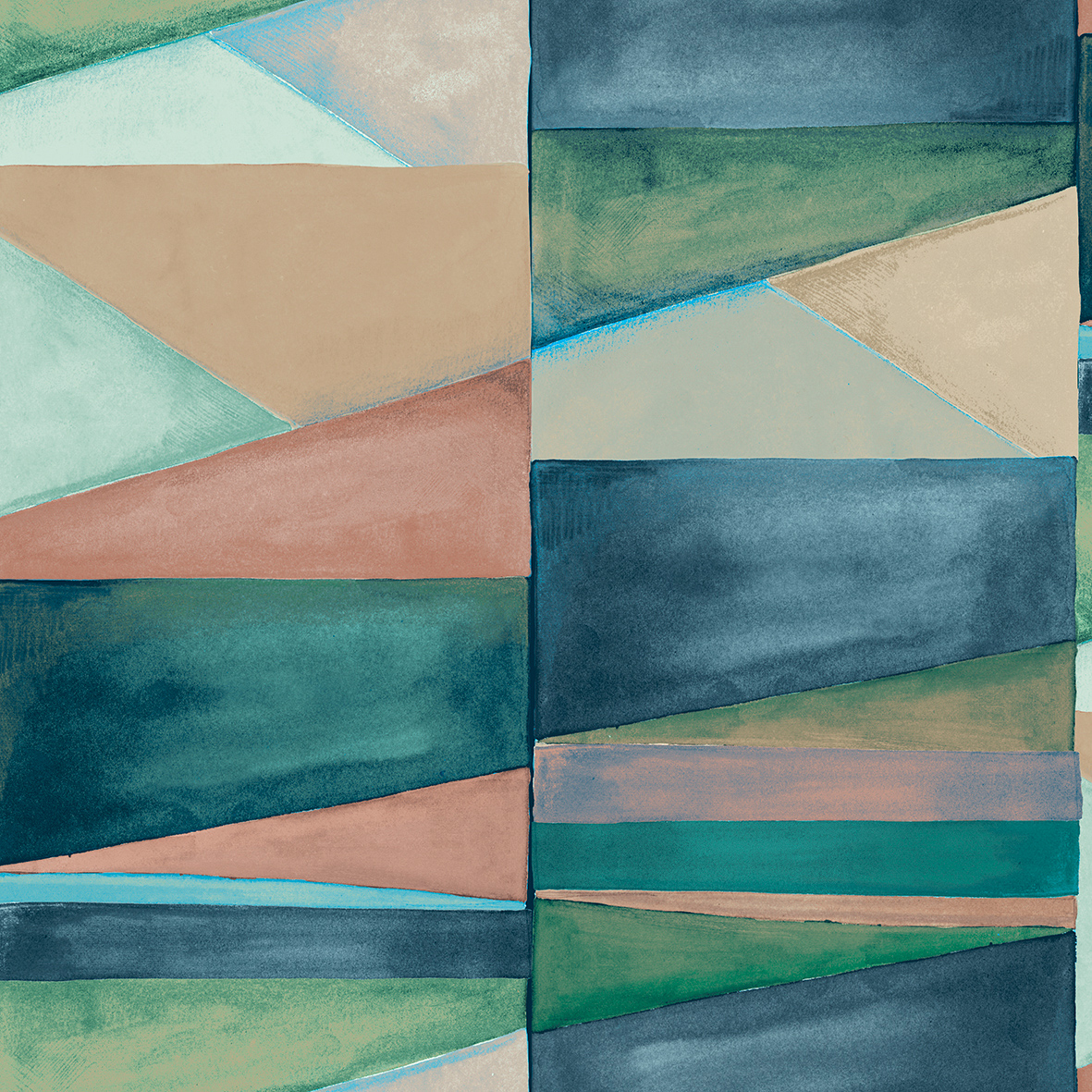Thomas non-woven wallpaper Soleggiato Geometric Sea Green