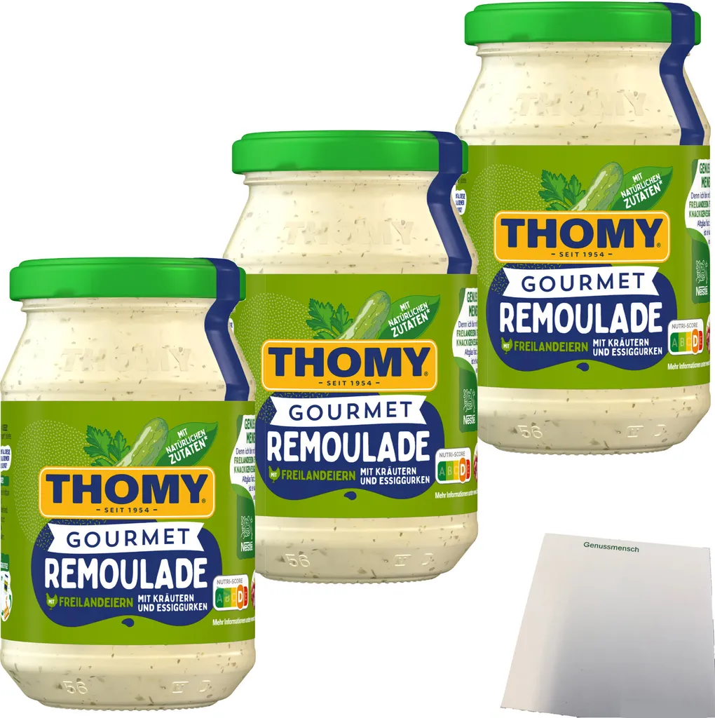 Thomy Gourmet Remoulade with herbs and pickles 3-pack (3x250ml jar) + usy Block