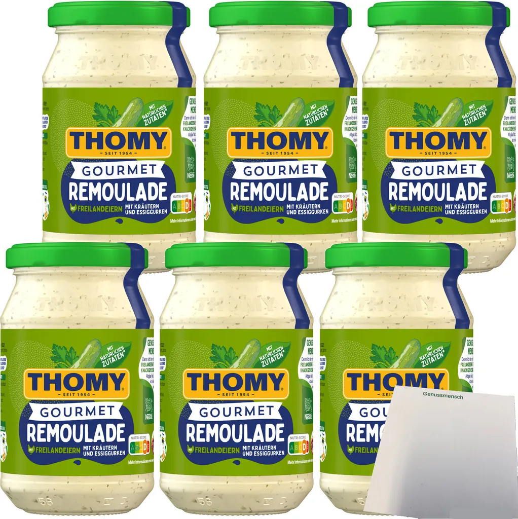 Thomy Gourmet Remoulade with herbs and pickles 6-pack (6x250ml jar) + usy Block