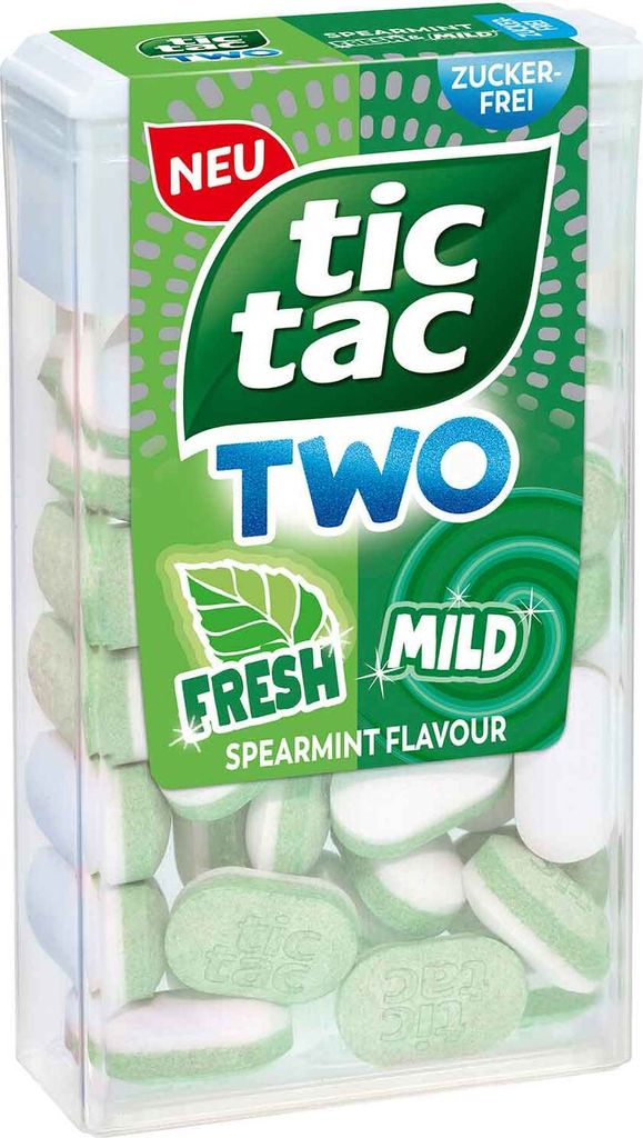 Ferrero tic tac Two Spearmint Fresh & Mild 38.5g Limited Edition lozenges