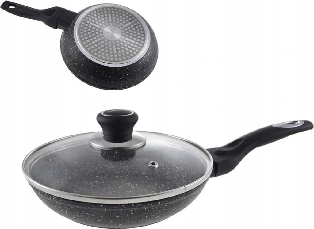 Tiross marble frying pan with lid 26cm ts-1255p