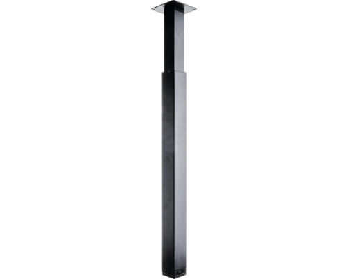 Hettich Square table leg 60x60 mm, height adjustable 700-1100 mm, black