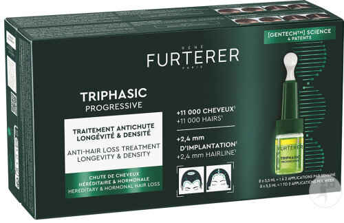 Rene Furterer Title: Furterer Triphasic Progressive Anti-Hair Loss Treatment for Density & Longevity 8x5.5ml