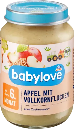 babylove Fruit & grain apple with whole grain flakes, from the 6th month, 190 g