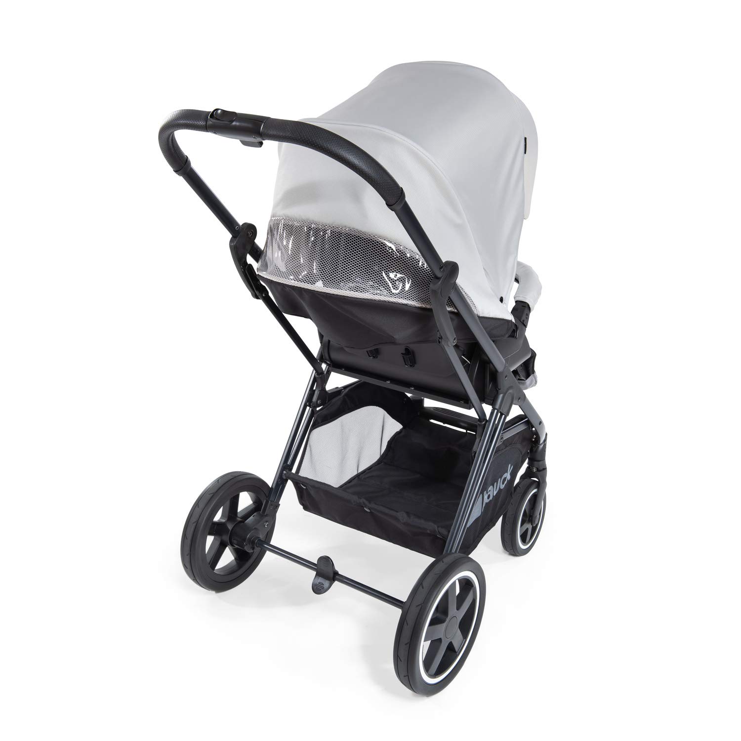 Hauck Kombi Kinderwagen inkl. Beindecke Mars / Belastbar bis 25 kg / Sitz Wendbar / Große Räder / Kompakt Faltbar / Großer Korb / Kompatibel mit separater Babywanne & Babyschale / Silber Grau