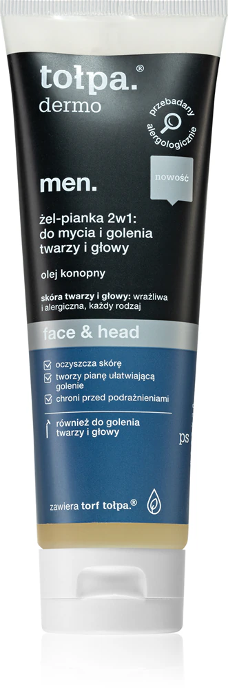 Tołpa Dermo Men Face & Head gel foam for shaving and skin cleansing