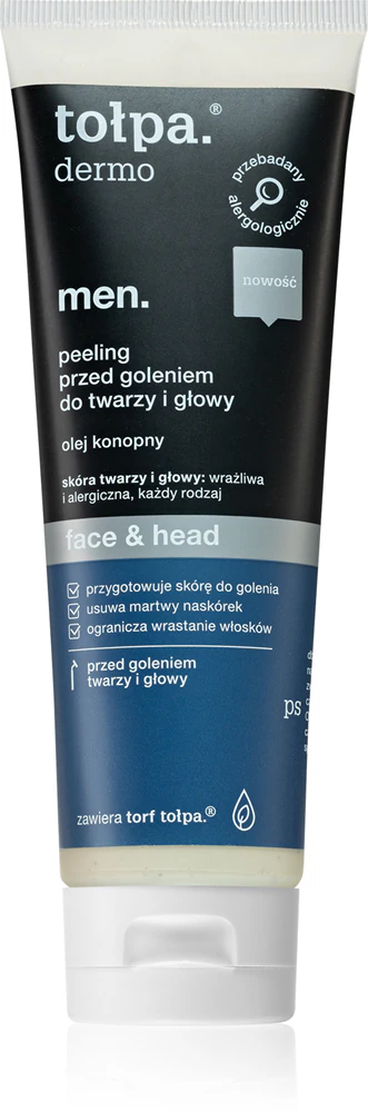Tołpa Dermo Men Face & Head facial peeling before shaving