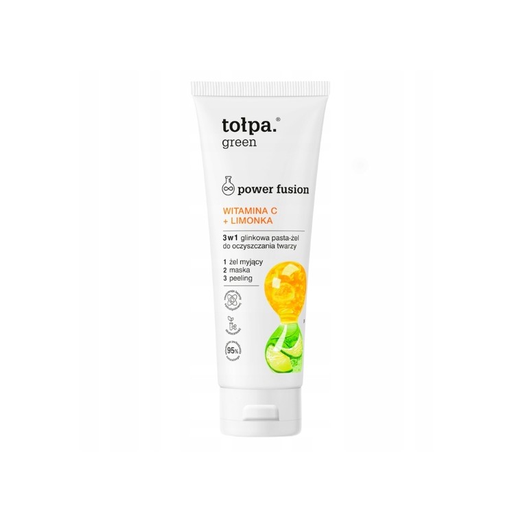 Tołpa Green Power Fusion 3in1 Clay Facial Cleansing Gel Paste Vitamin C + Lime 125 ml