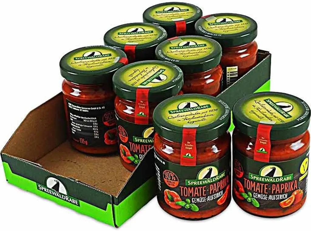 Spreewald RABE Tomato and bell pepper vegetable spread, set of 8 (8 jars of 135 g each) 1080g