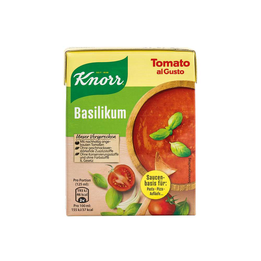 Knorr Tomatensoße Tomato al Gusto, Basilikum