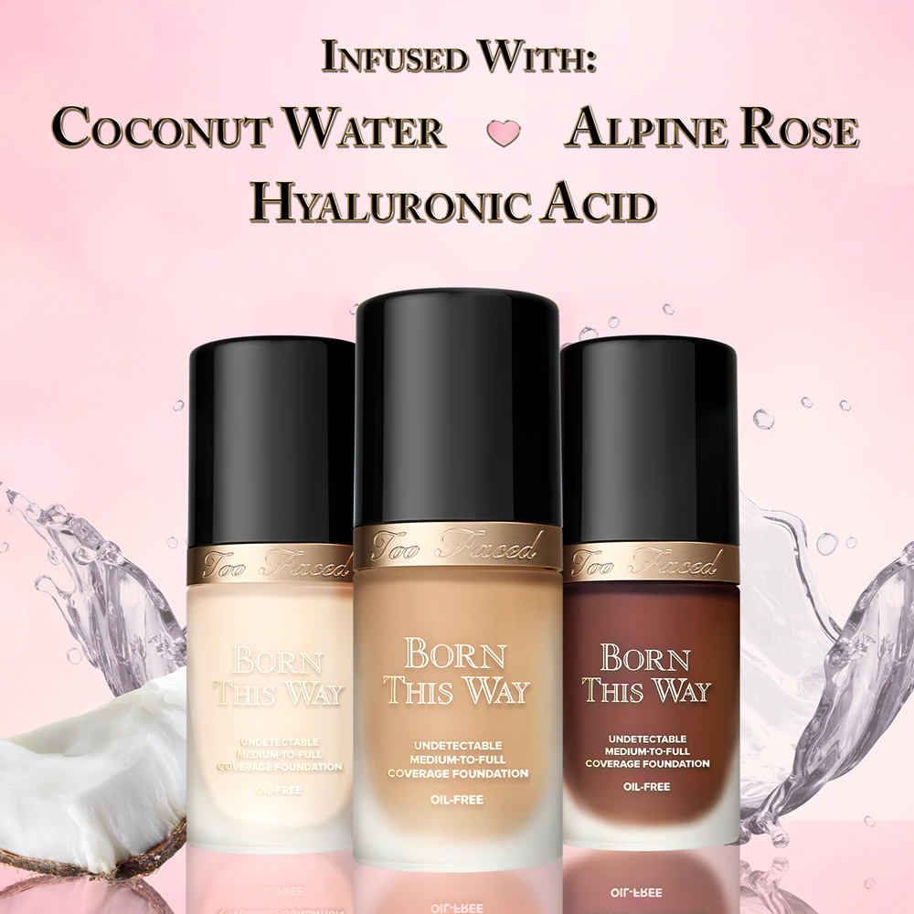 Too Faced Born This Way Flawless Coverage Natural Finish Foundation opaque makeup for a natural look
