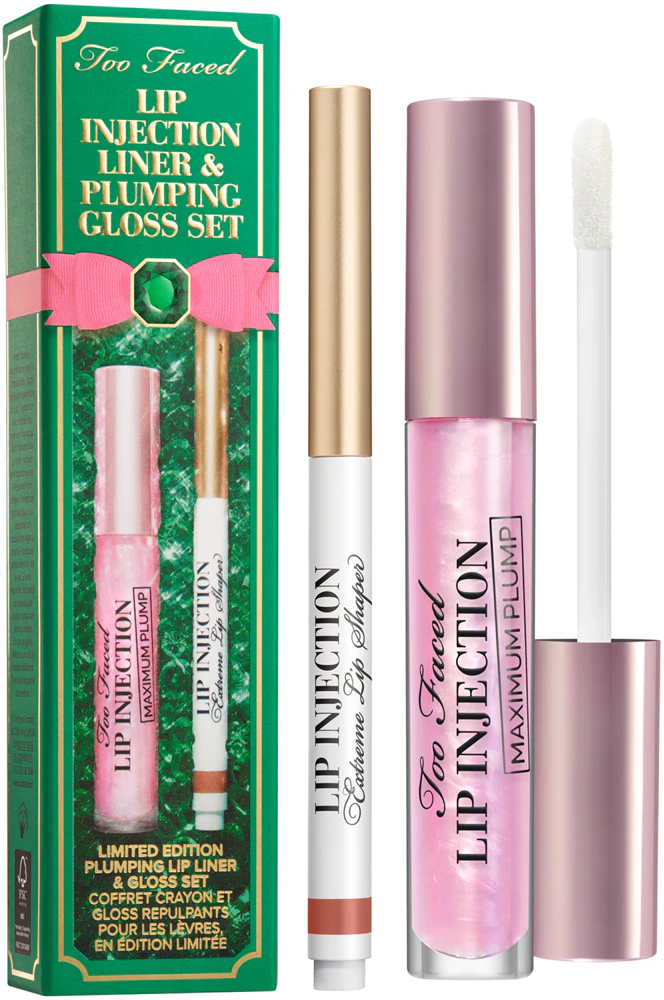 Too Faced Lip Injection Liner & Plumping Gloss Set Gift Set for Lips Original