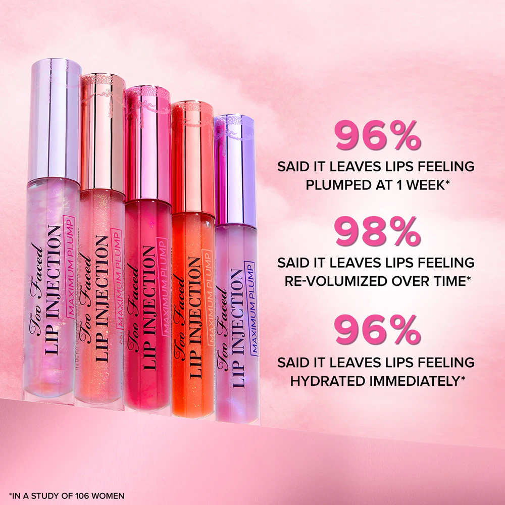Too Faced Lip Injection Maximum Plump Extra Strength Lip Plumper Gloss long-lasting lip gloss for extra volume