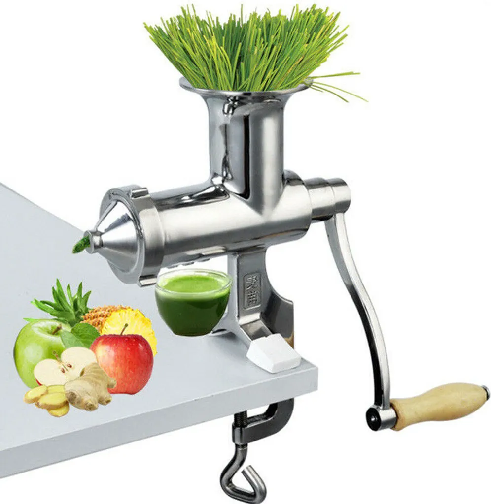 Topchances Stainless Steel Wheatgrass Juicer Manual Fruit and Vegetable Wheat Seed Ginger Pomegranate Press Juicer Manual Juicer