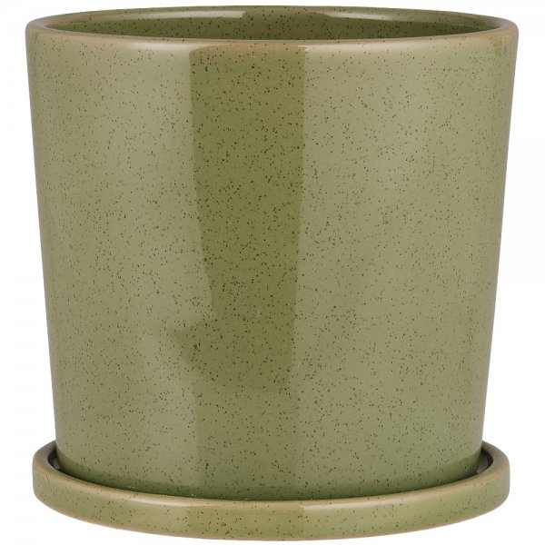 Pot glazed coaster Saga Green Ib Laursen
