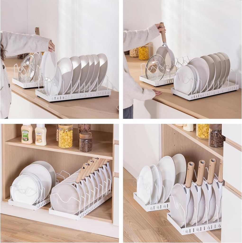 Markenlos Pot lid organizer - Space-saving - High-quality carbon steel - 1 piece