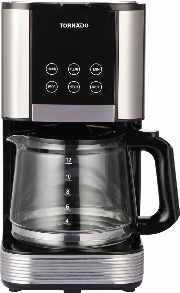 Tornado American Coffee Maker, 1000W, 1.5L, Stainless Steel, Anti-Drip, Keep Warm Function, Glass Carafe