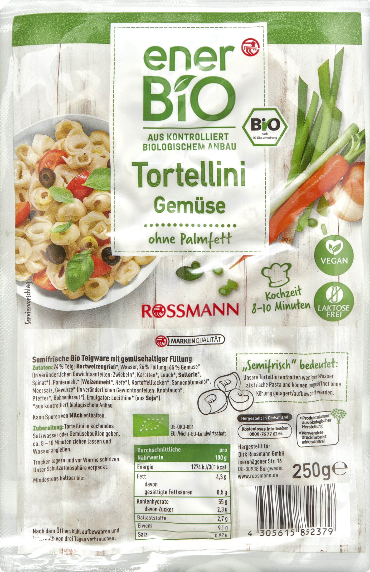 enerBiO Tortellini vegetables