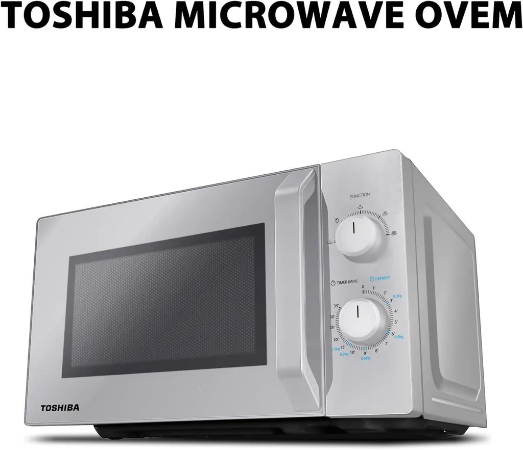 Toshiba MW2-MM20PF(BK) Freestanding Microwave Oven, 20L, 800W, 5 Power Levels, with Grill and Convection Function, Defrost Function