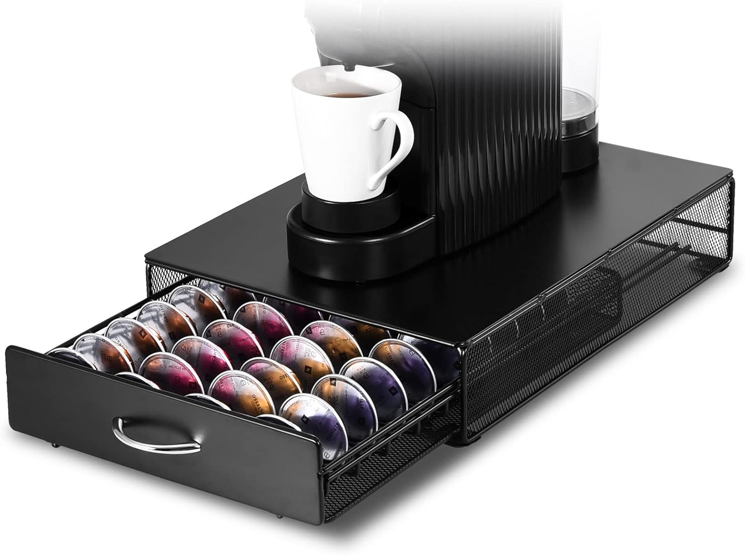 SYSYLY Vertuo Capsule Holder, Coffee Capsules Drawer Compatible with Nespresso Vertuoline Capsules, (Pack of 40)