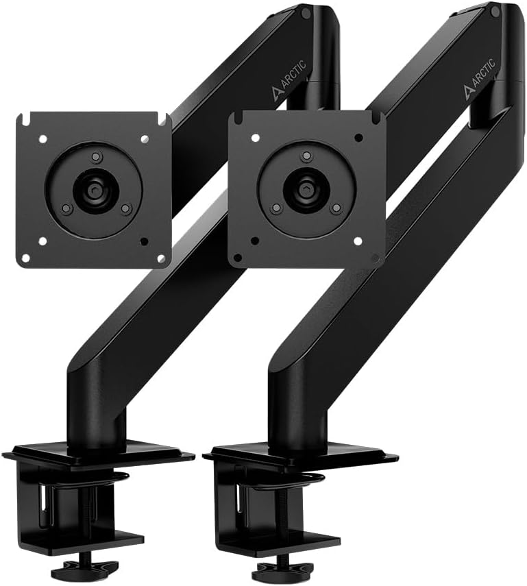 ARCTIC Store ARCTIC X1-3D Monitor Mount with Gas Lift Arm for up to 40\"/43\" Ultrawide, up to 10 kg per Arm, VESA 75 x 75/100 x 100, Tilting, Swivelling, Height Adjustable, Black