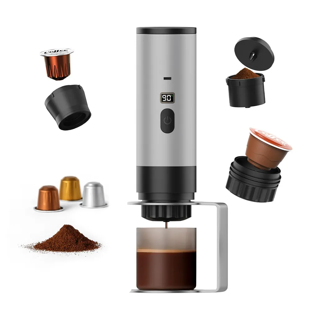 MMOBIEL Portable coffee machine with stand, self-heating & USB-C - Espresso machine