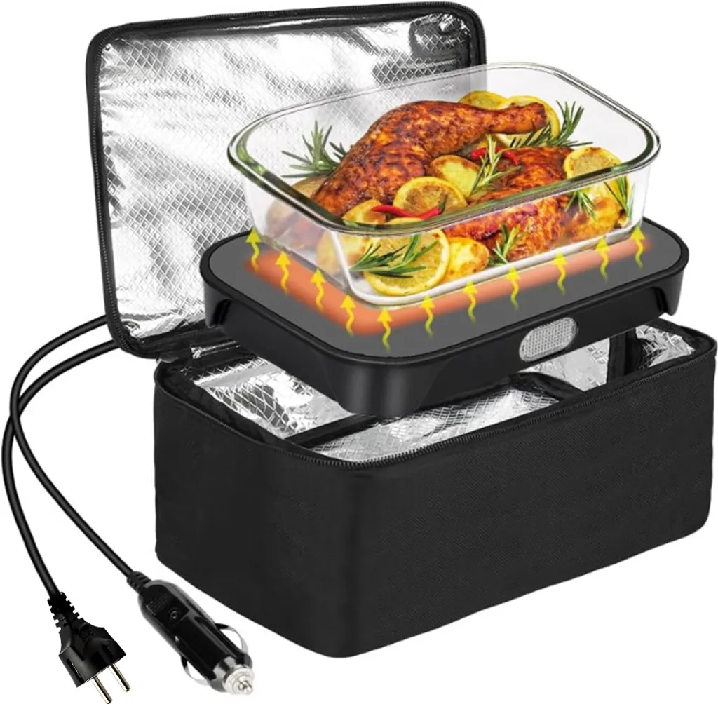 Welikera Portable 80W heating oven, multifunctional car/home microwave oven for outdoor picnics and trips