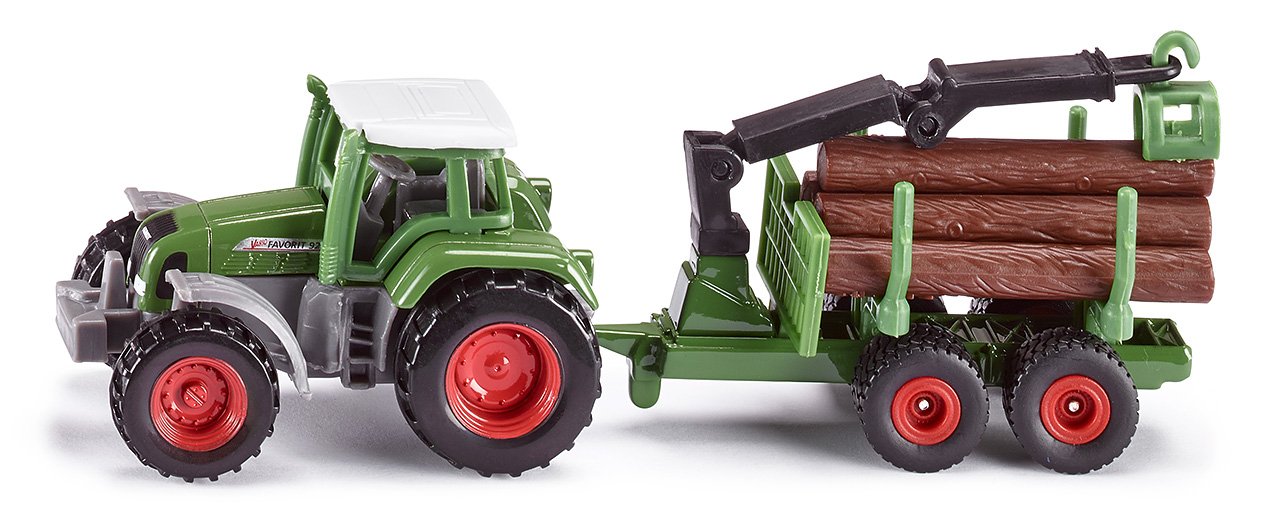 Siku Tractor With Forestry Trailer