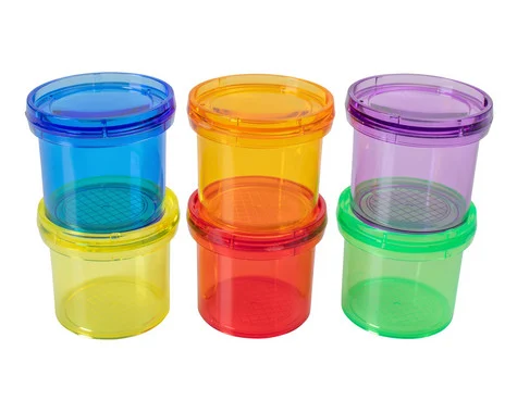 TickIT Transparent color magnifying cups, 6 pieces 380g