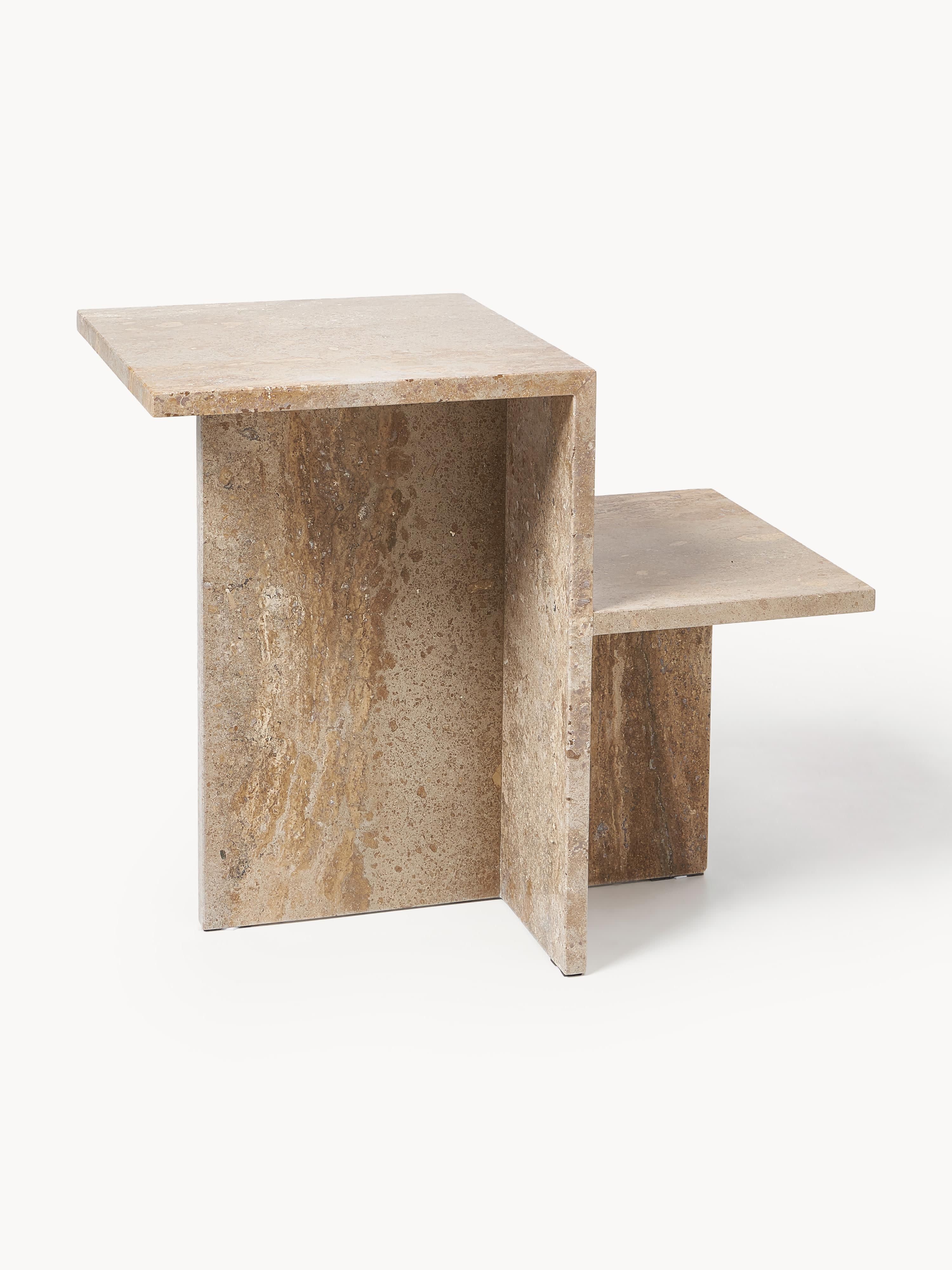 Ferm Living Travertine side table Distinct with two tabletops