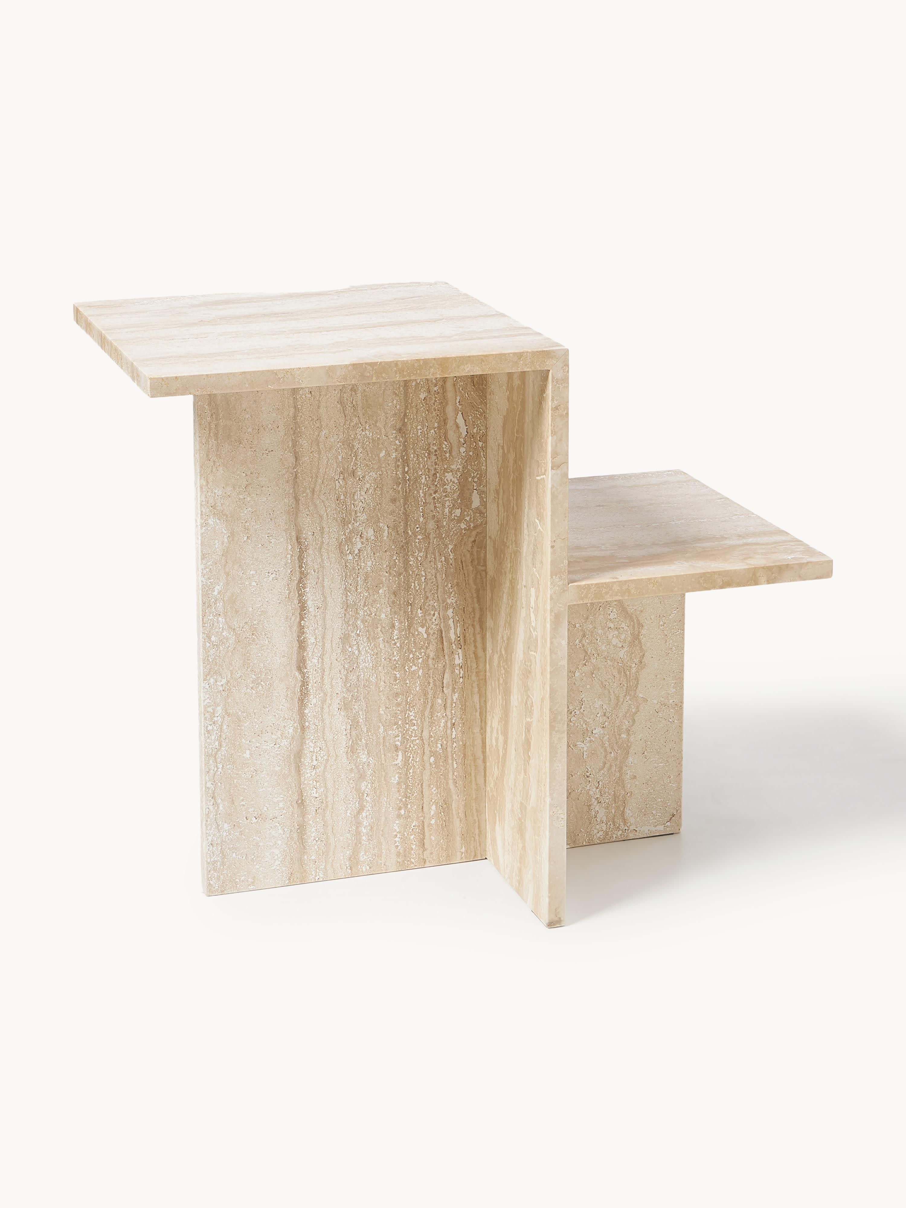Ferm Living Travertine side table Distinct with two tabletops