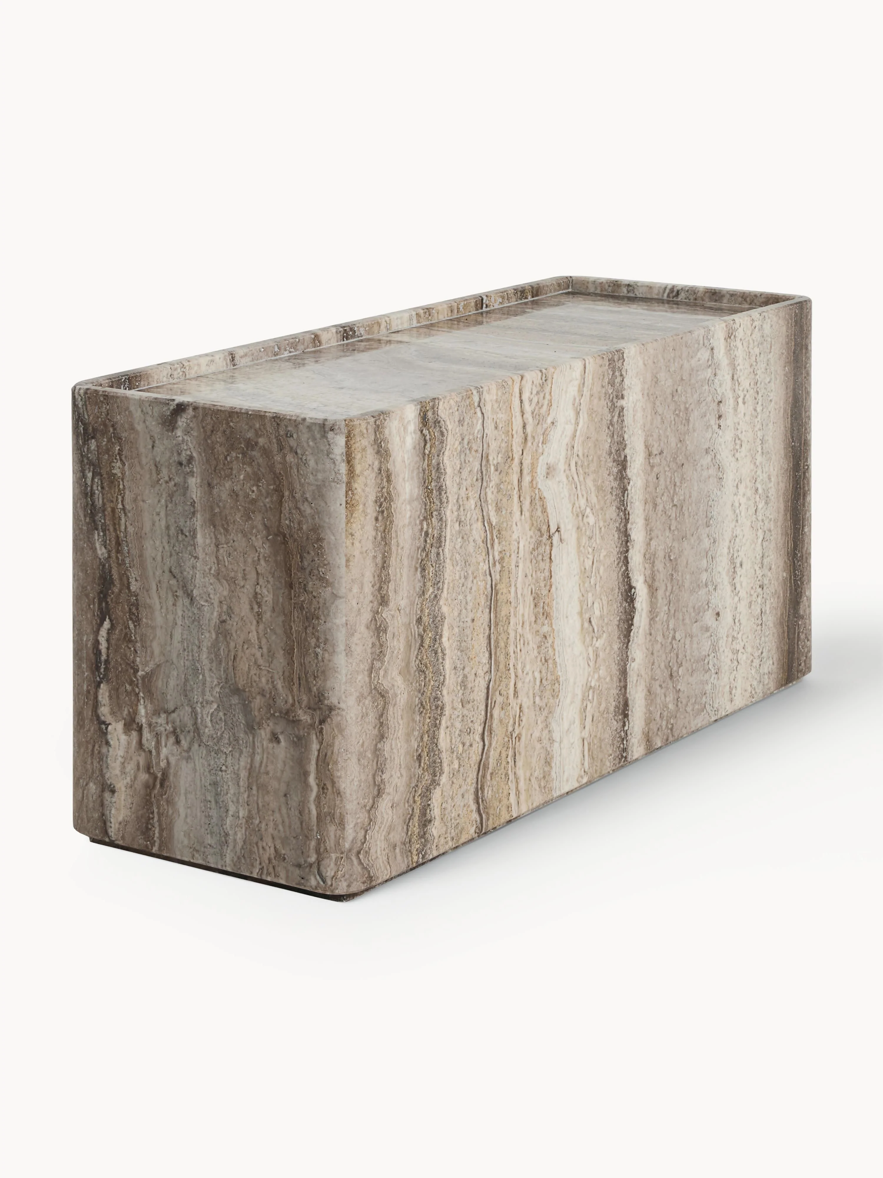 gubi Pietra travertine side table, Travertine Taupe