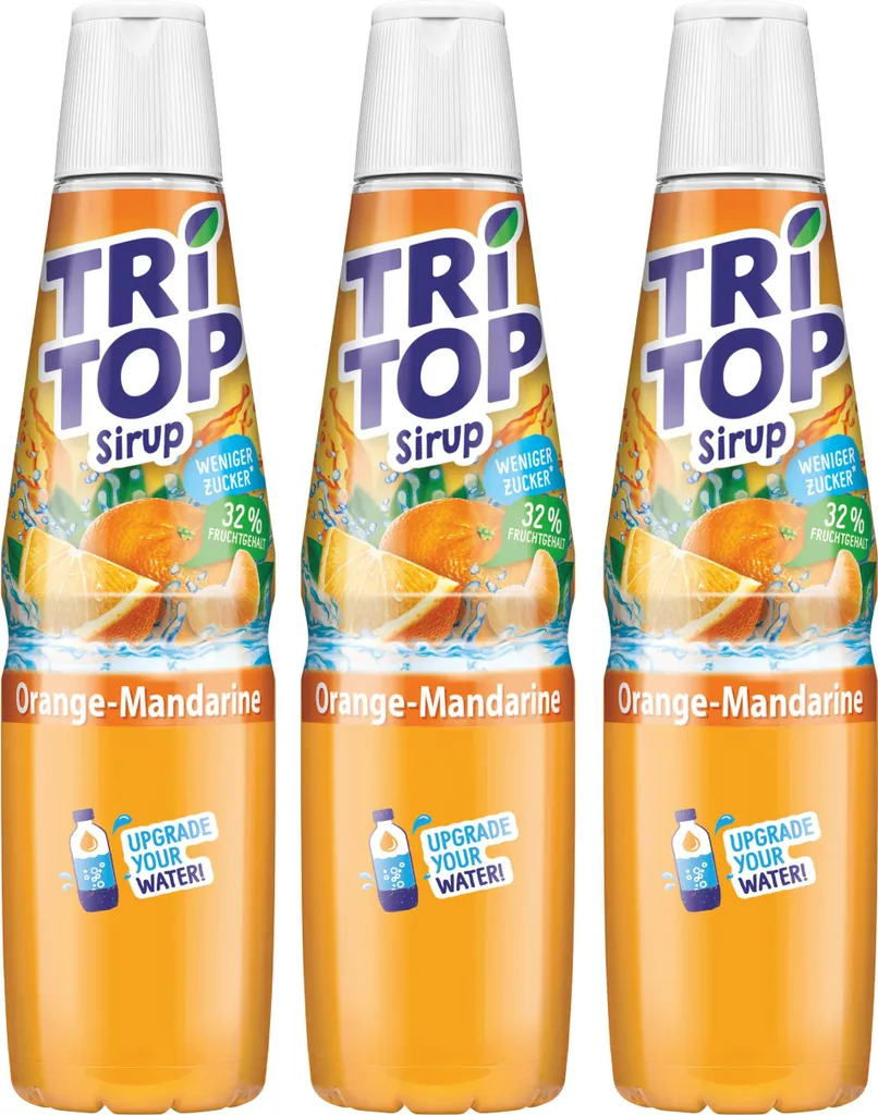 DrinkStar Tri Top Drink Syrup Orange-Mandarin 600ml - low calorie (pack of 3) 600 ml