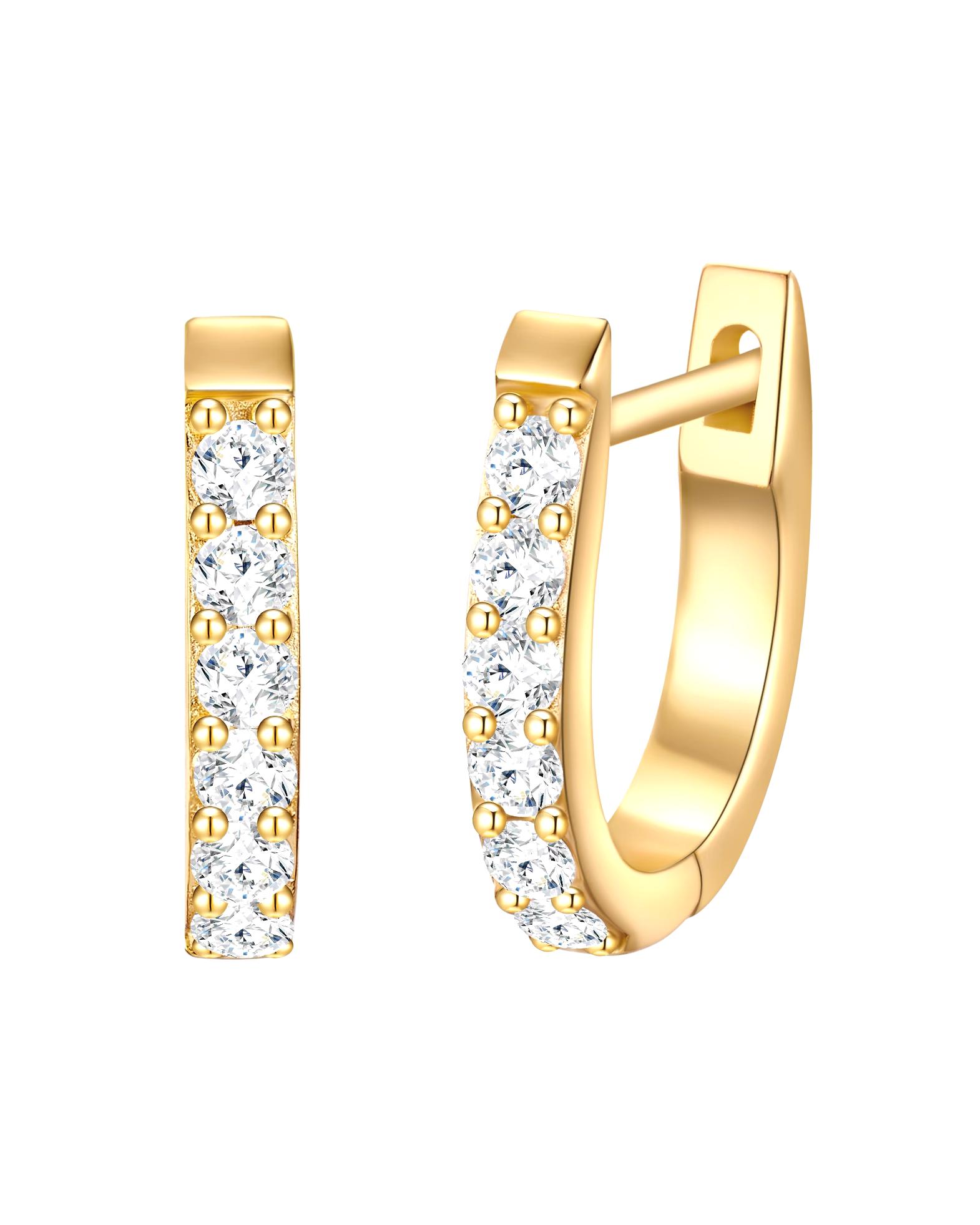 Trilani earring hoop earrings sterling silver zirconia in yellow gold