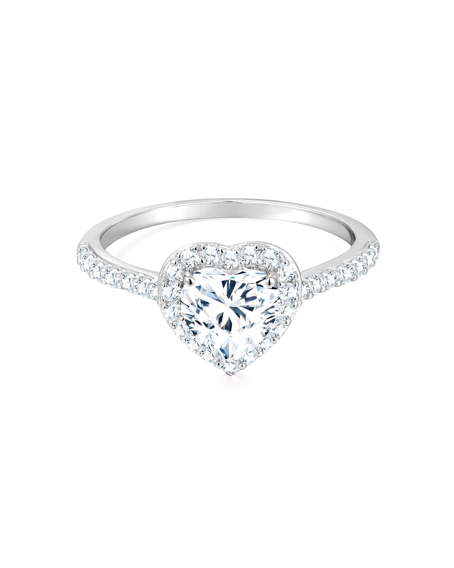 Trilani ring ring heart made of sterling silver in silver with zirconia