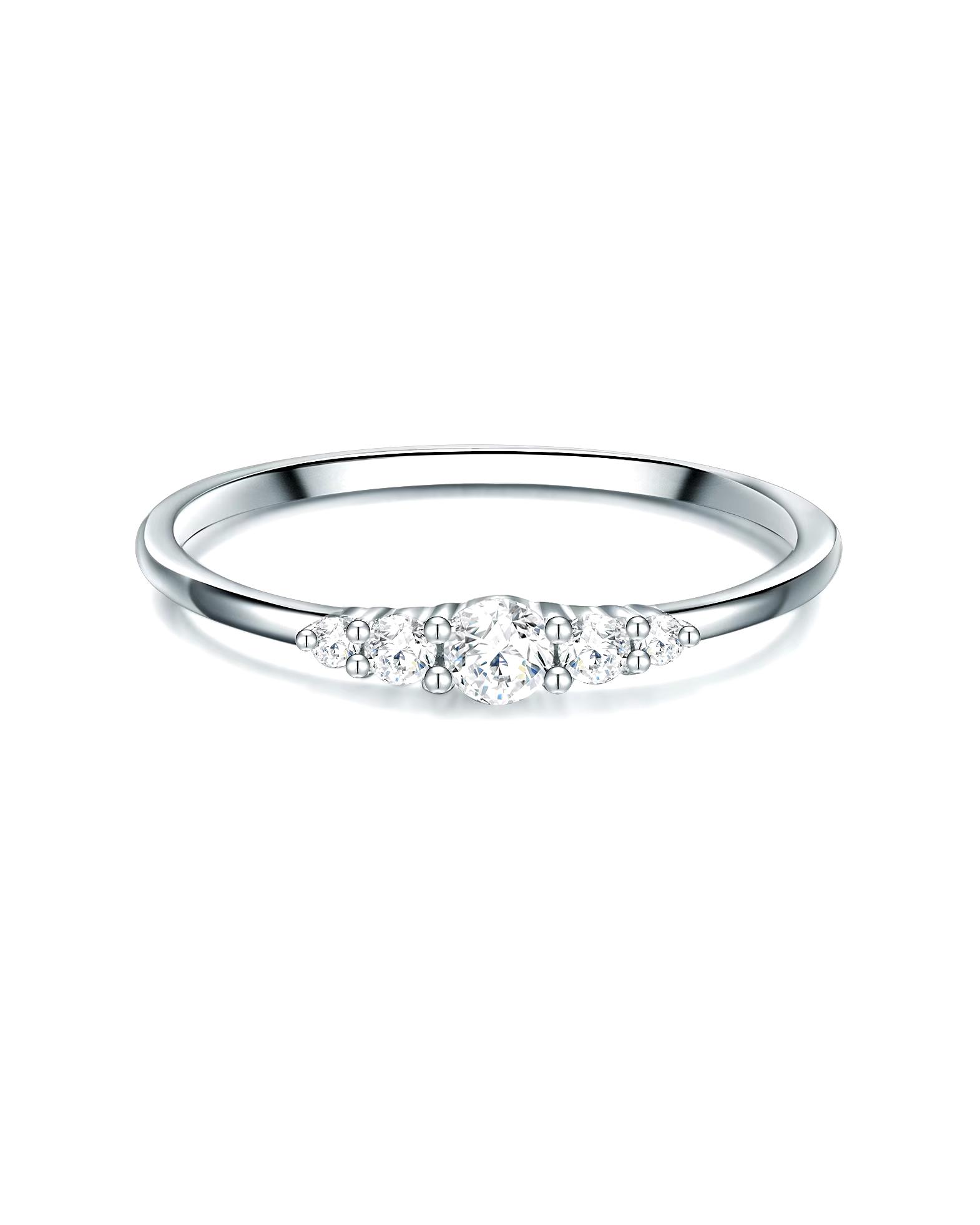 Trilani Ring Ring Sterling Silver Cubic Zirconia in Silver